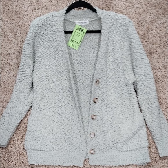 Zenana Outfitters Sweaters - 2763 Size XL Zenana Sage Green Popcorn Knit Sweater Cardigan